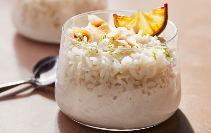 Coconut jasmine rice pudding