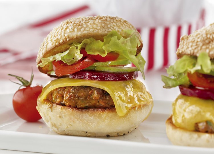 Double cheese beef burgers