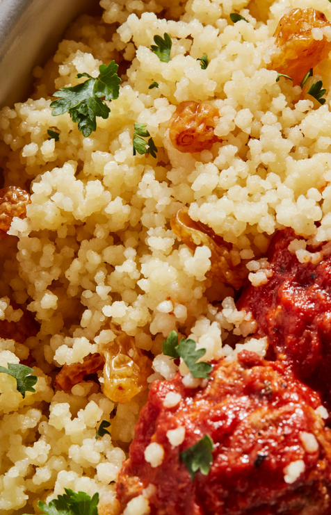 Tangy Moroccan meatballs and couscous