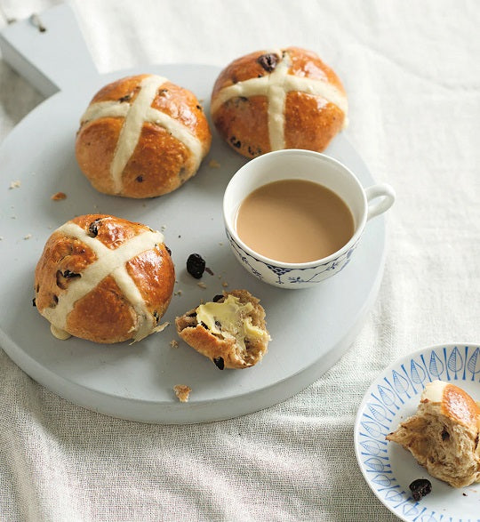 Dried Cherry & Chocolate Hot Cross Buns by Anneka Manning