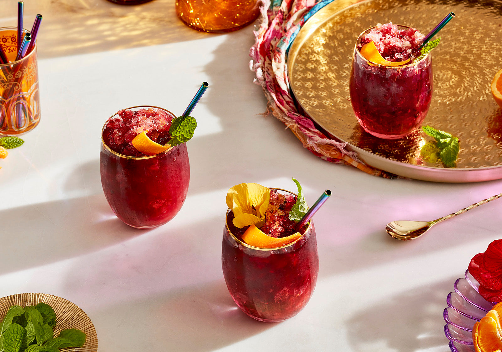 Hibiscus sangria cocktail