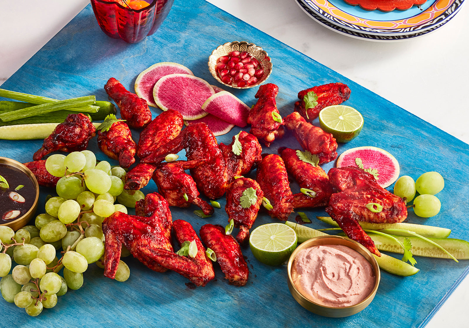 Hibiscus glazed chicken wings