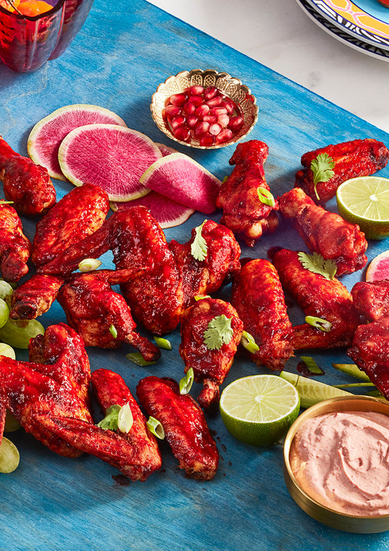 Hibiscus glazed chicken wings