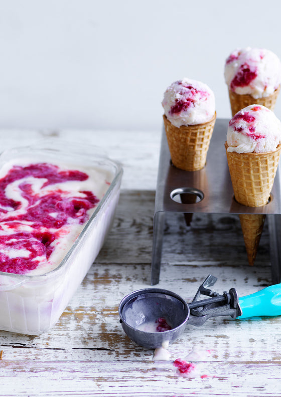 Coconut & Raspberry Swirl Ice Cream
