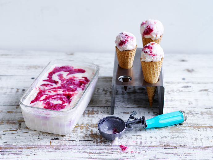 Coconut & Raspberry Swirl Ice Cream
