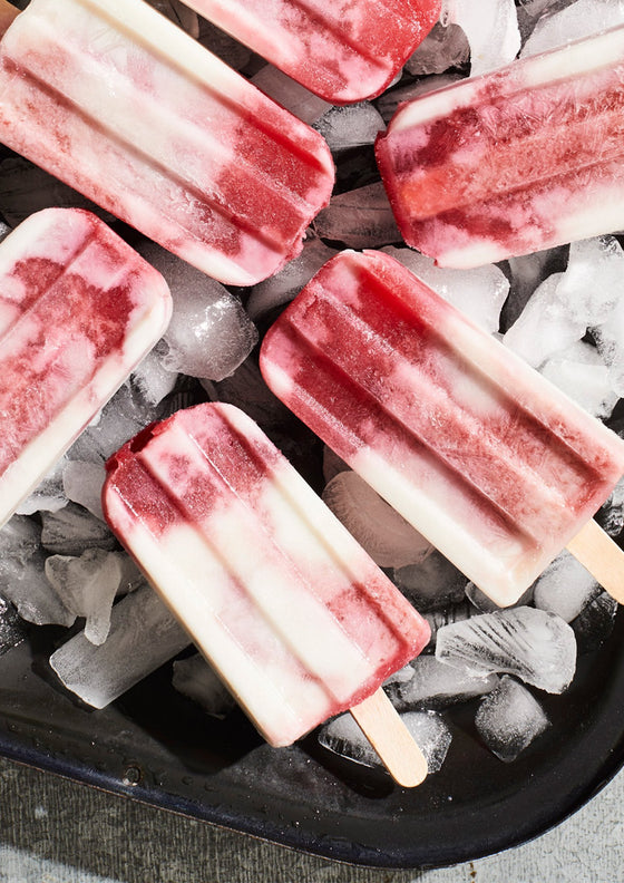 Fresh coconut milk fruit popsicles