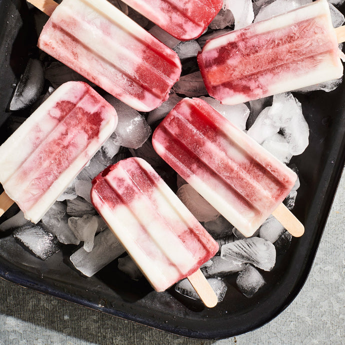 Fresh coconut milk fruit popsicles
