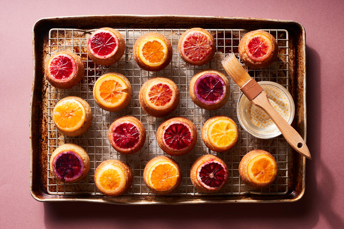 Mini citrus rosemary upside-down cakes
