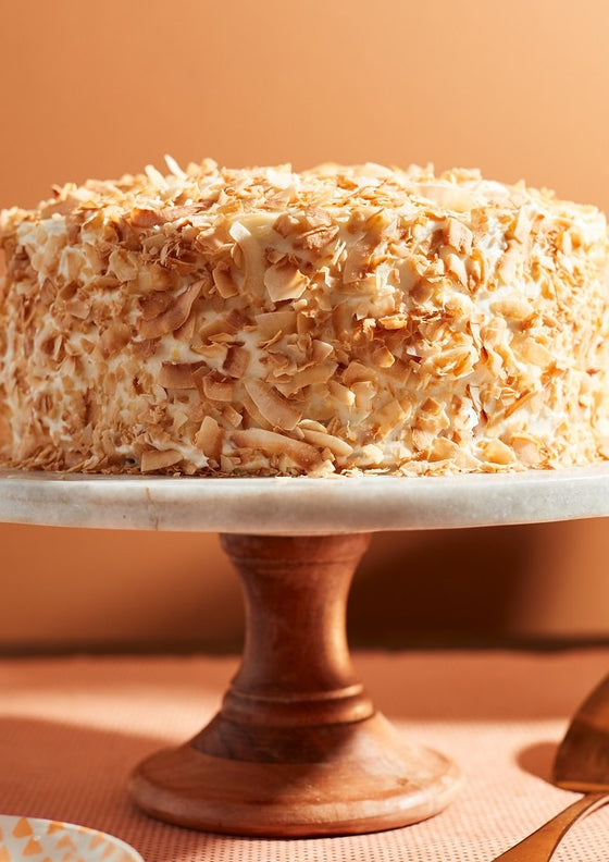 Toasted coconut honey ginger cake