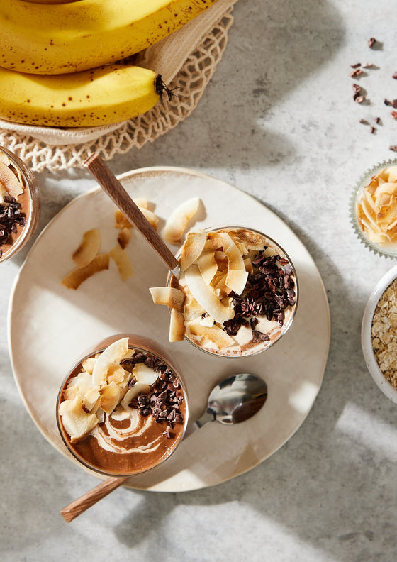 Zero waste chocolate and banana smoothie