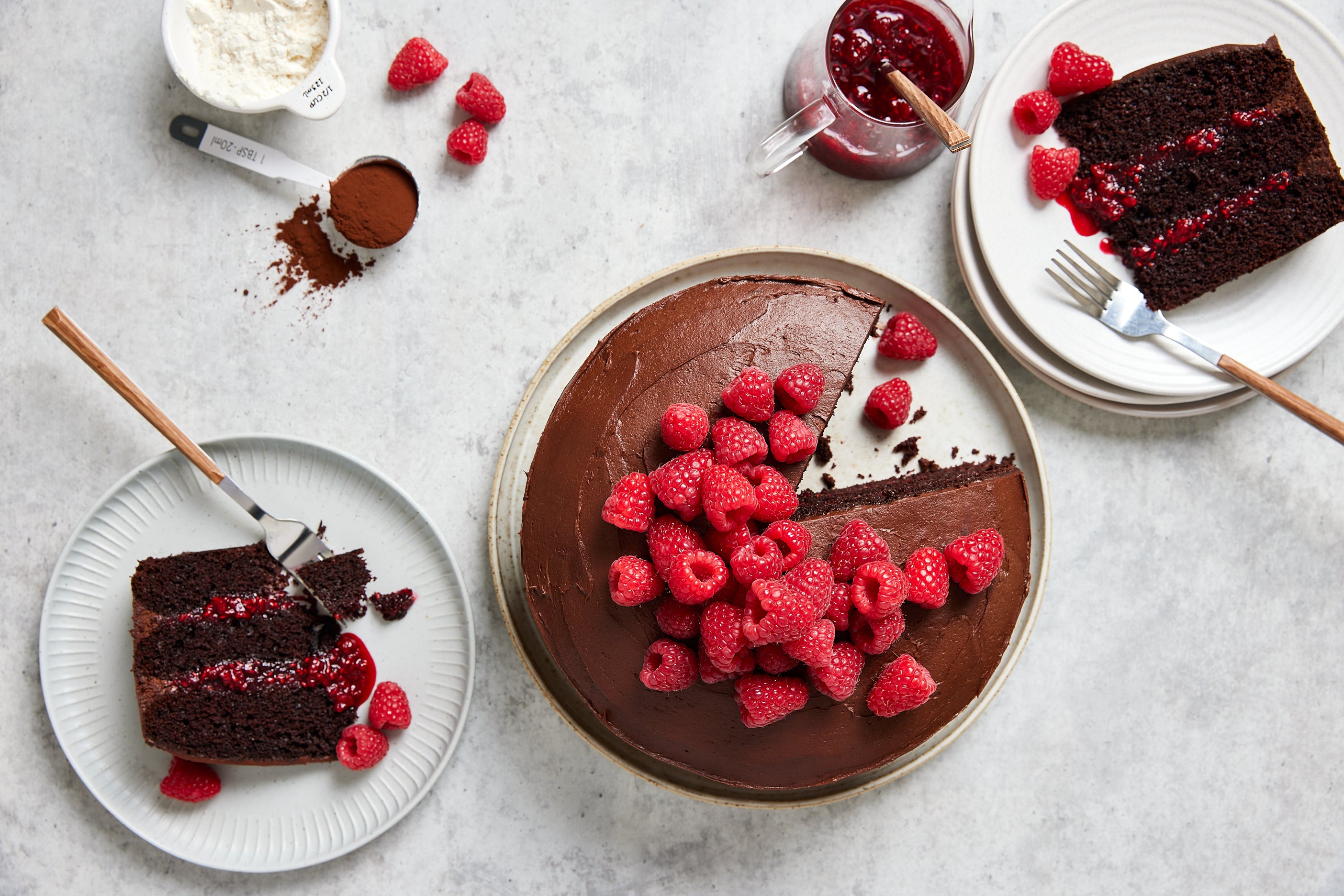 Raspberry chocolate cake