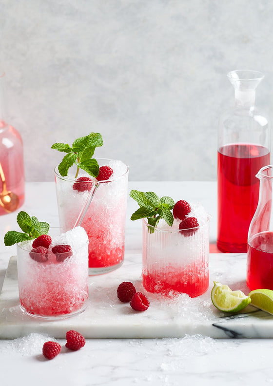 Raspberry ice slushie