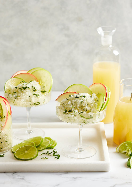Apple, lime and mint granita
