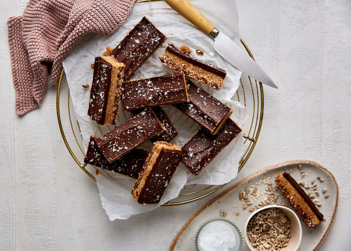 Nut-Free Vegan Salted Caramel Slice by Jacqueline Alwill