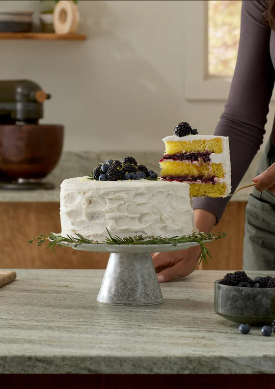 Lemon Rosemary Layer Cake with Dark Berries