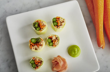 Spicy Zucchini Salmon Rolls