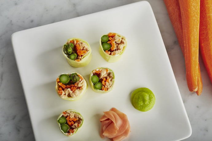 Spicy Zucchini Salmon Rolls