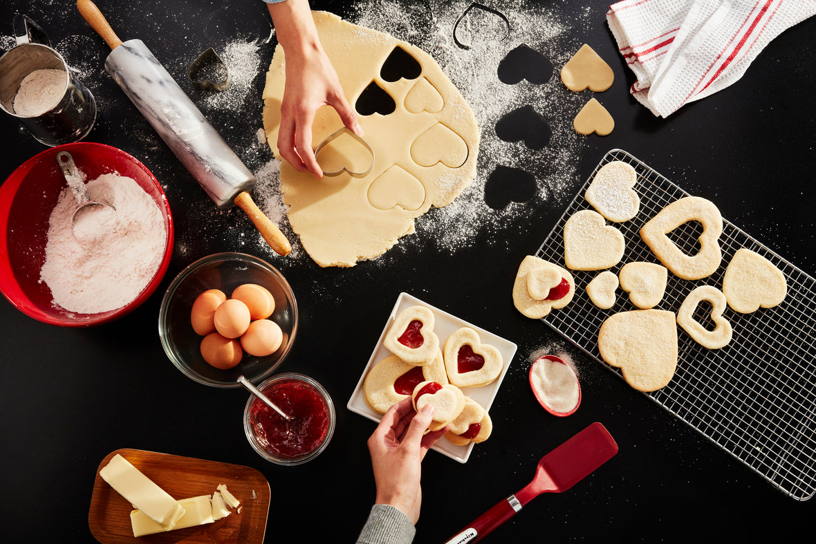 Jam filled heart cookies