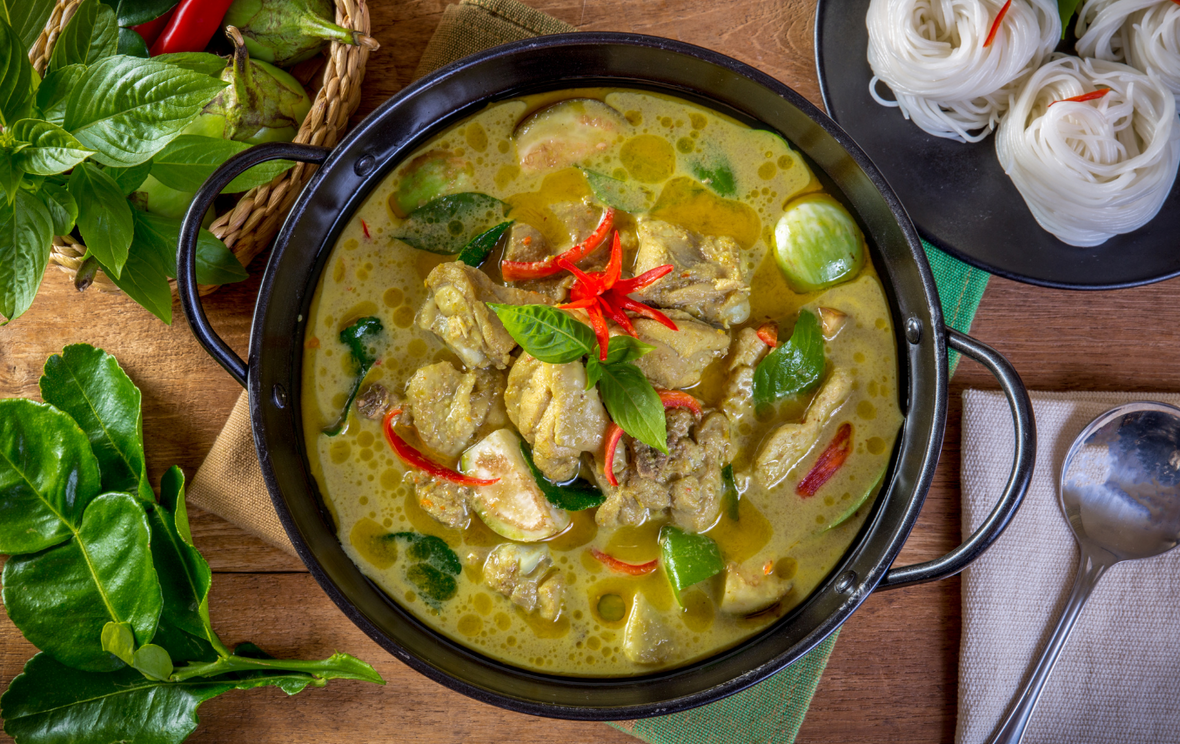 Thai style chicken and coconut soup