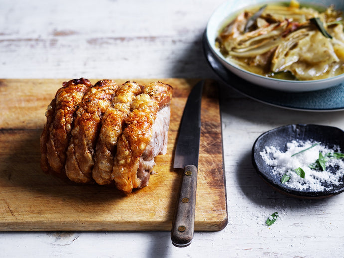 Roast Pork Loin with Roasted Apple and Fennel