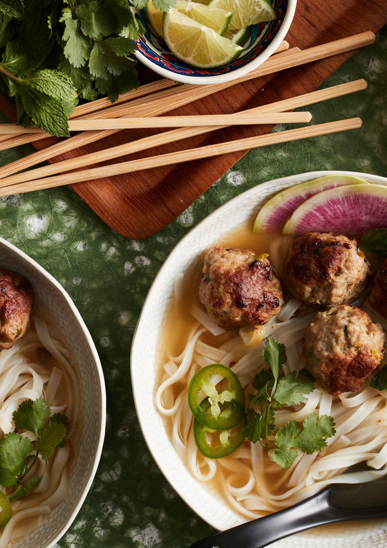 Pork & ginger meatball pho