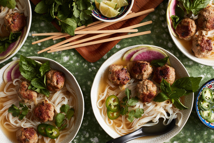 Pork & ginger meatball pho