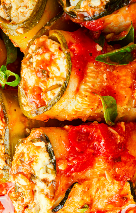 Zucchini lasagna rolls using the vegetable sheet cutter attachment