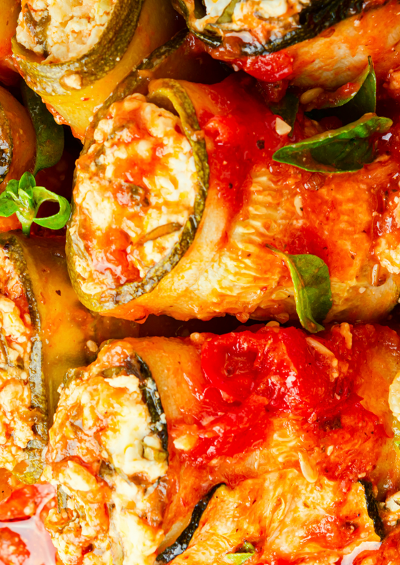 Zucchini lasagna rolls using the vegetable sheet cutter attachment