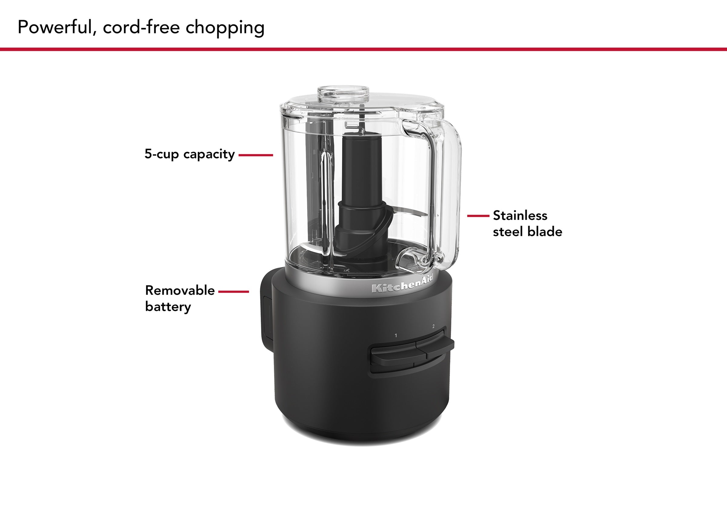 KitchenAid Go Cordless 5 Cup Food Chopper Without Battery