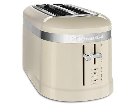 uy KMT5115 4 Slice Long Slot Design Toaster with High Lift Lever Almond Cream