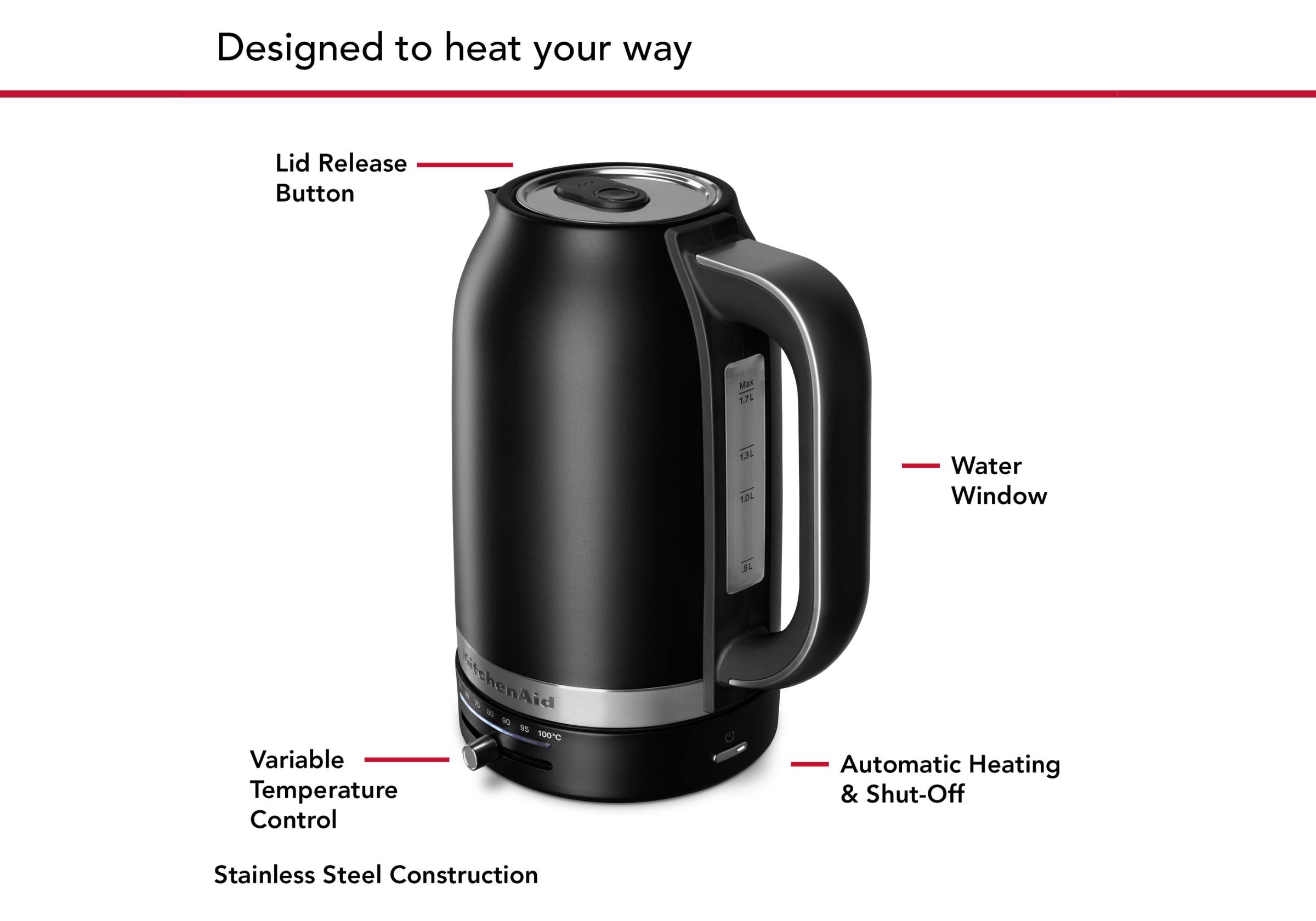 1.7L Variable Temperature Electric Kettle KEK1701