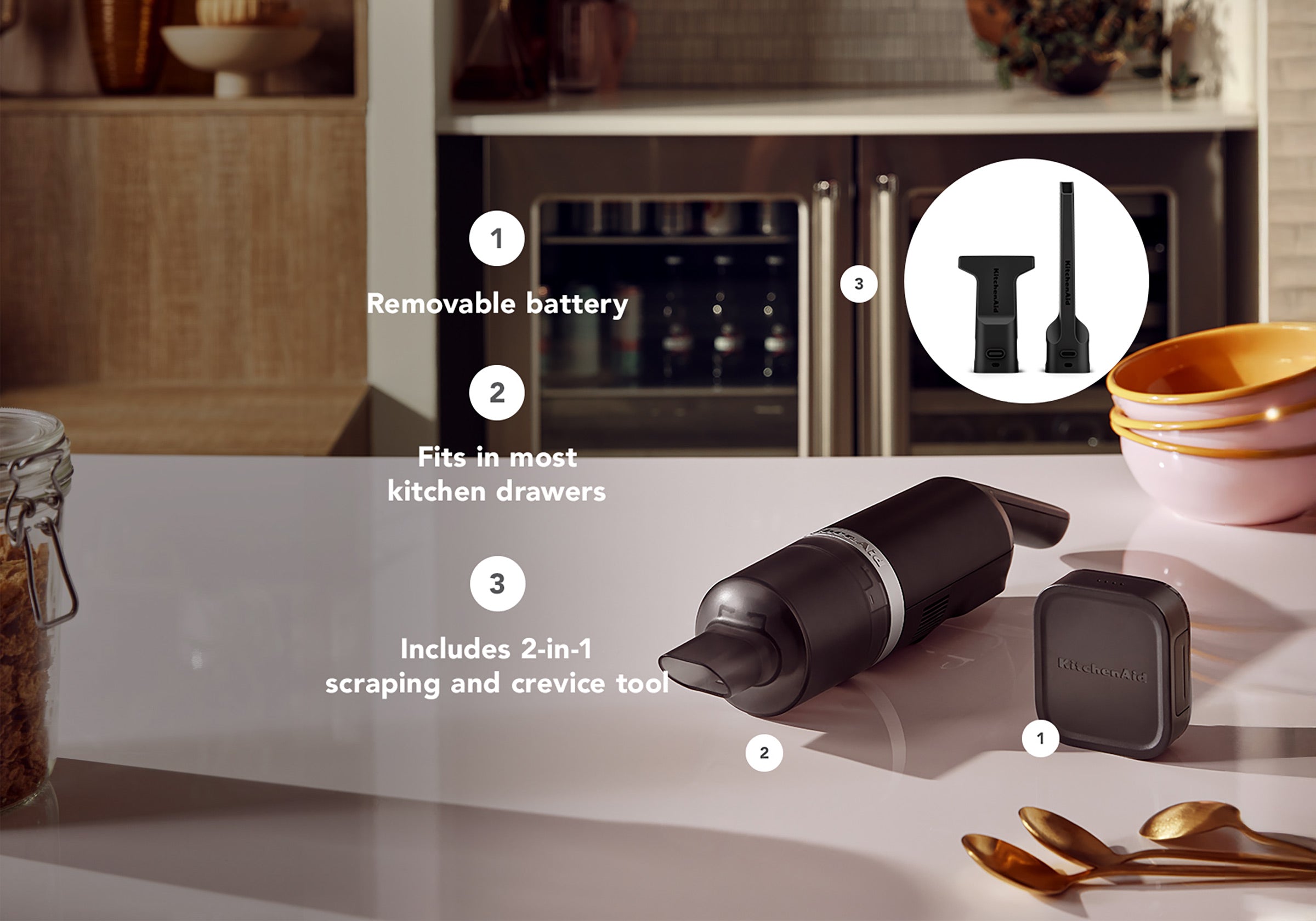 KitchenAid Go Cordless Kitchen Vacuum With Battery