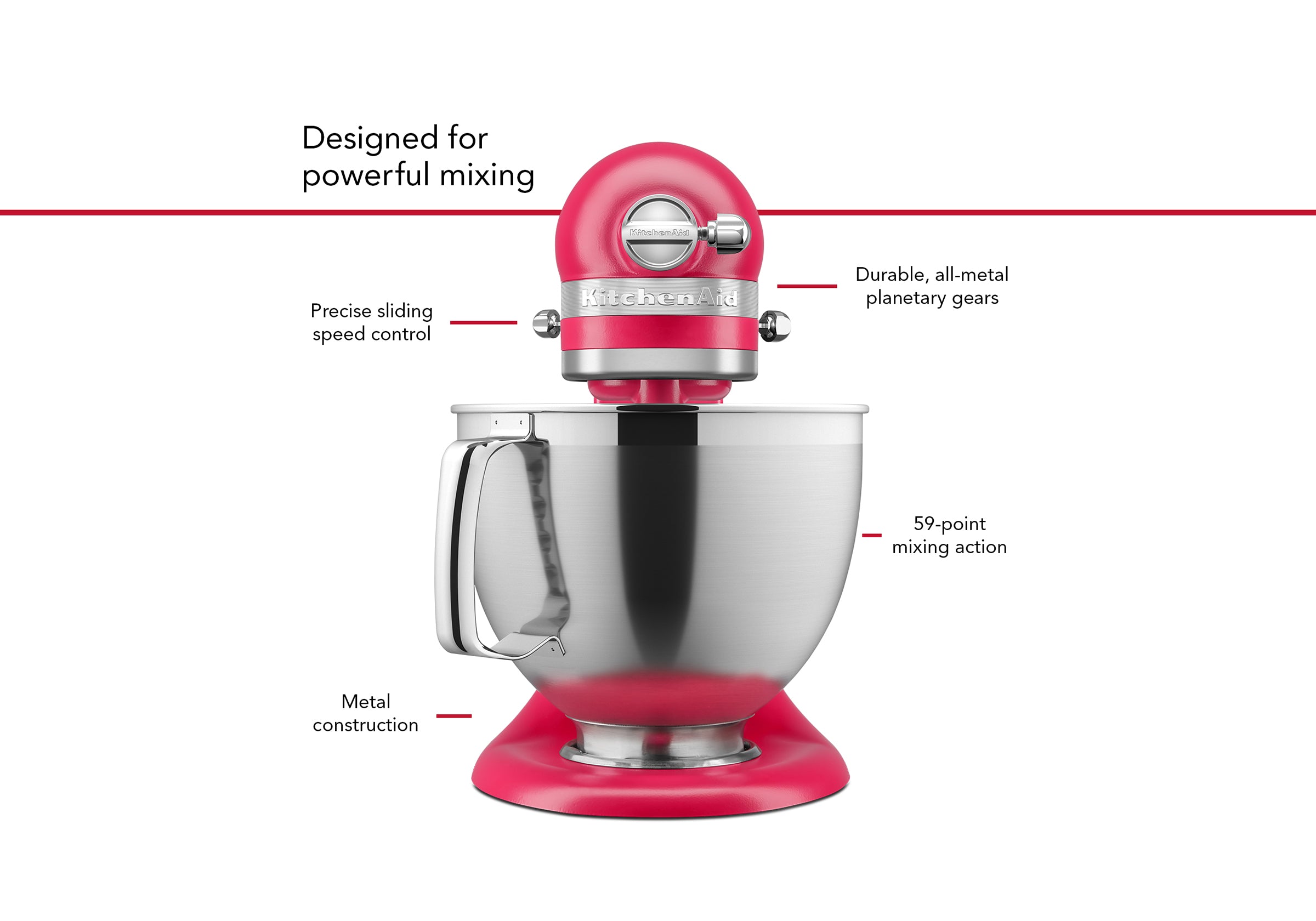 Artisan Tilt-Head Stand Mixer - Hibiscus KSM195 | KitchenAid New Zealand