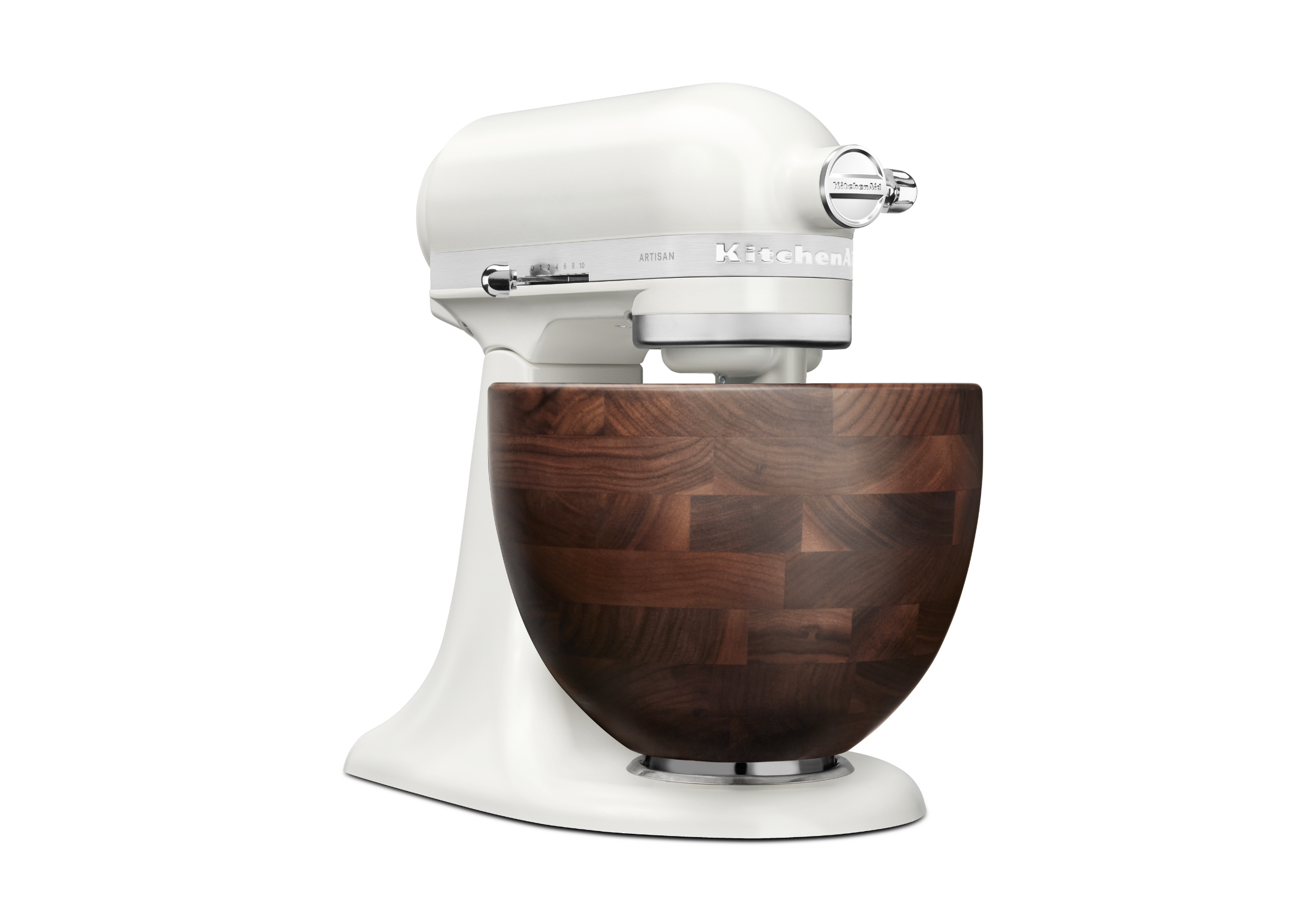 Artisan Tilt-Head Stand Mixer with Walnut Wood Bowl KSM156