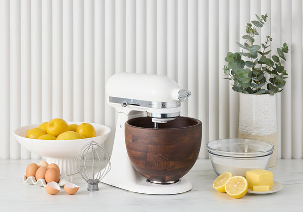 Artisan Tilt-Head Stand Mixer with Walnut Wood Bowl KSM156