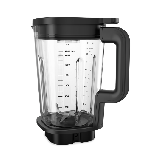 1.8 L glass ribbed and graded jar