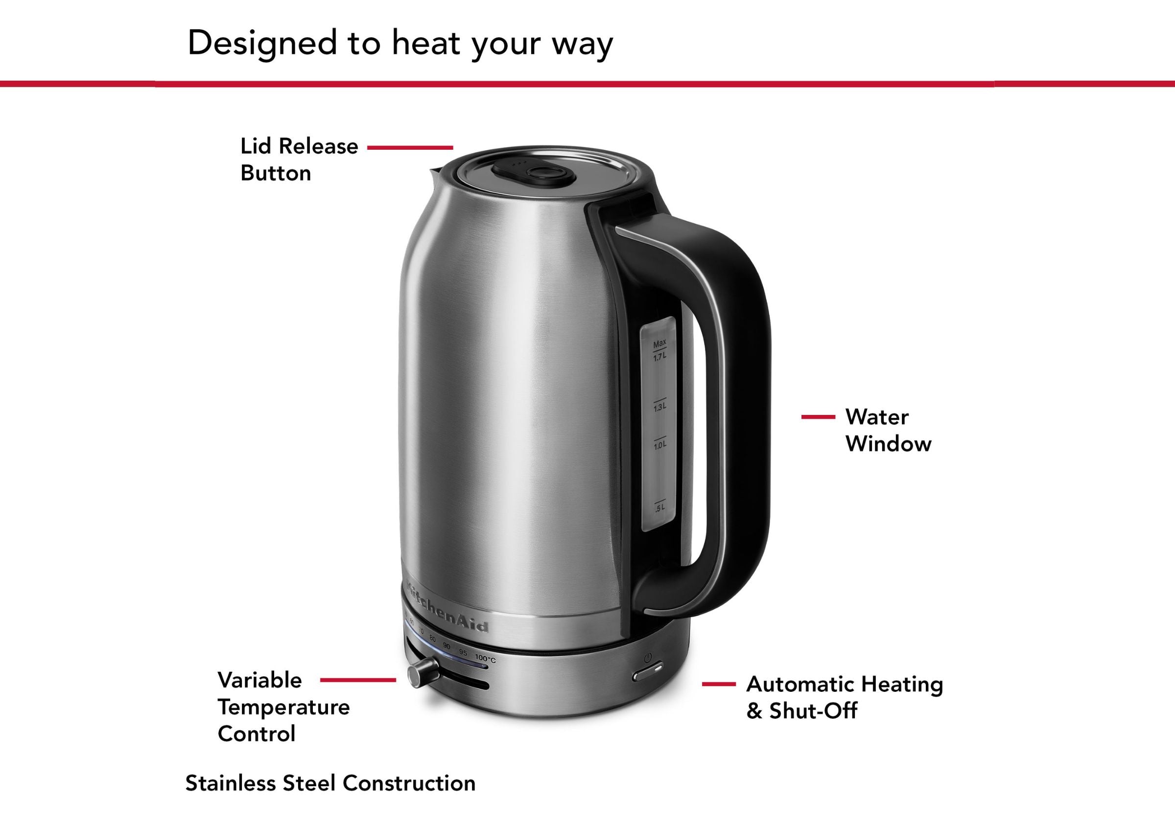 1.7L Variable Temperature Electric Kettle KEK1701