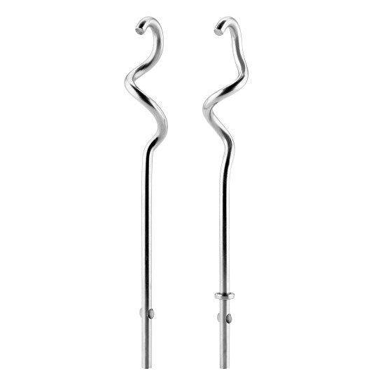 2 x stainless steel dough hooks